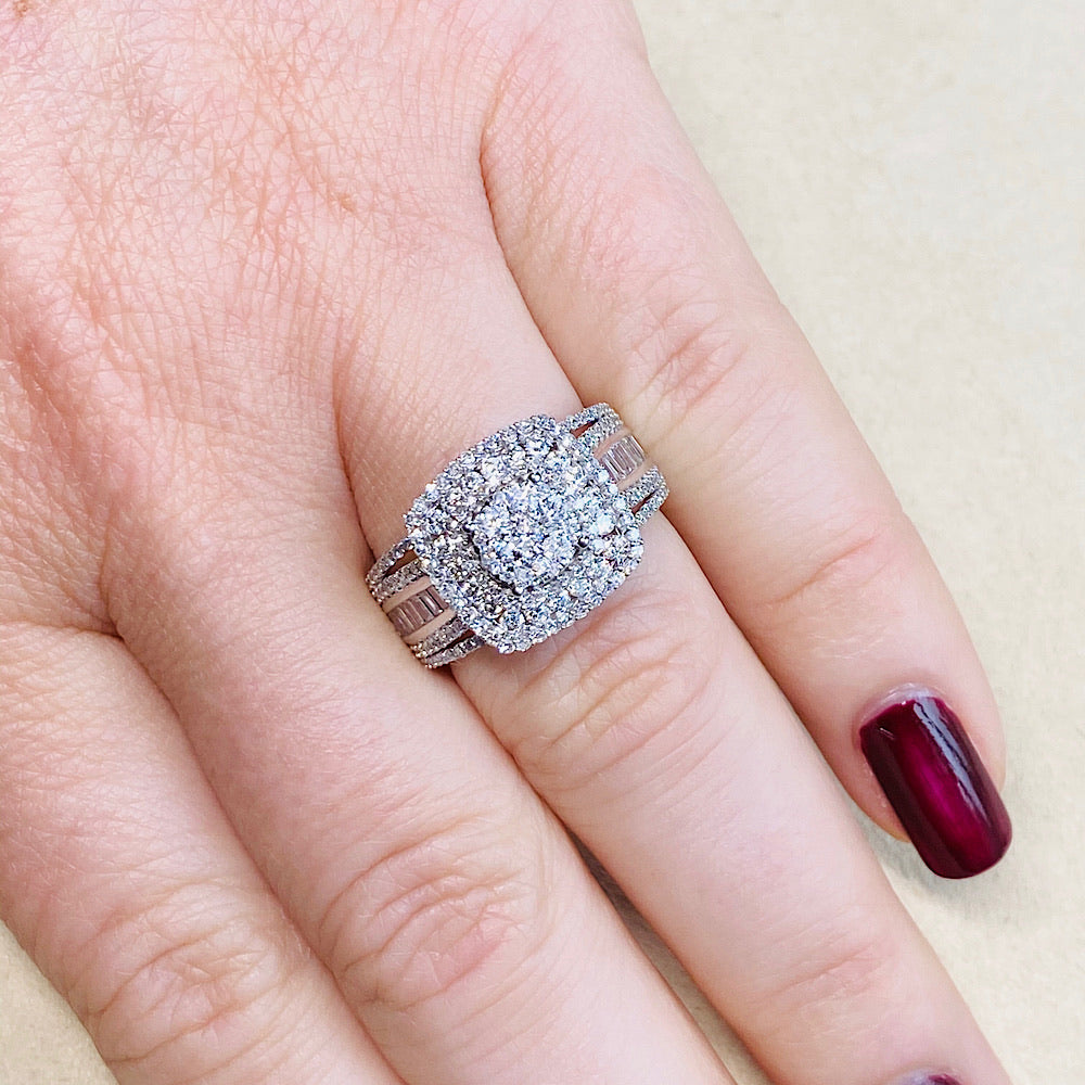 10Kt White Gold Diamond Engagement Ring 1.5CTW