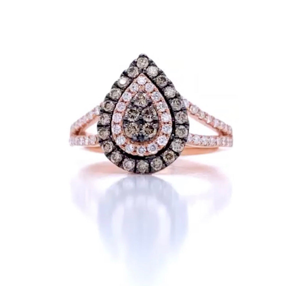 Rose gold & Champagne diamonds ring