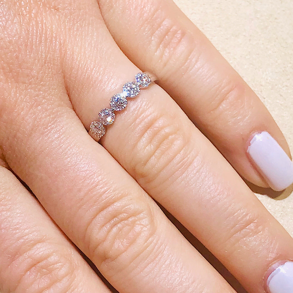.25 Ct Diamond & 14 Kt White Gold Band