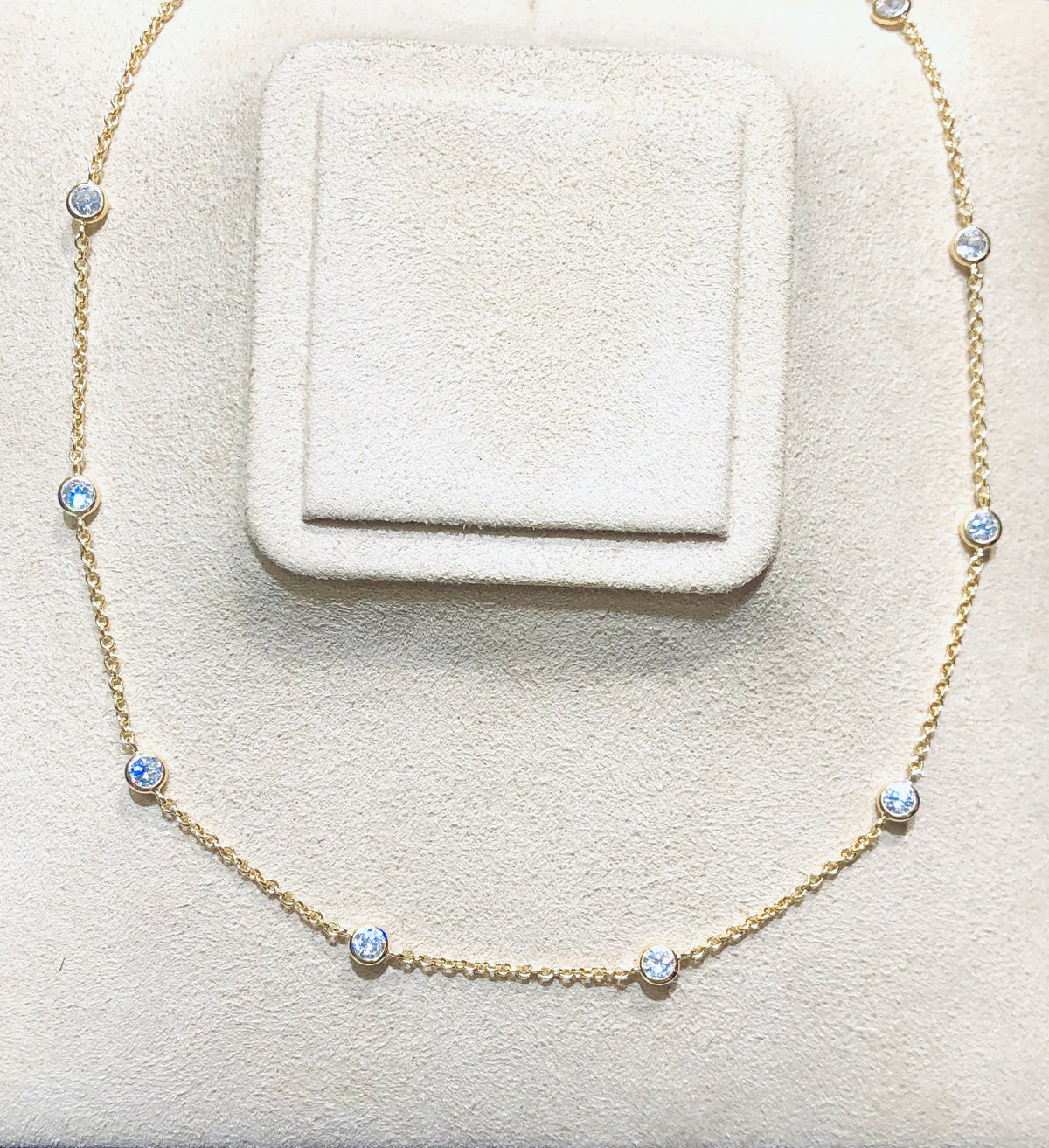 Yellow Gold Vermeil Diamonds by the yard Necklace
