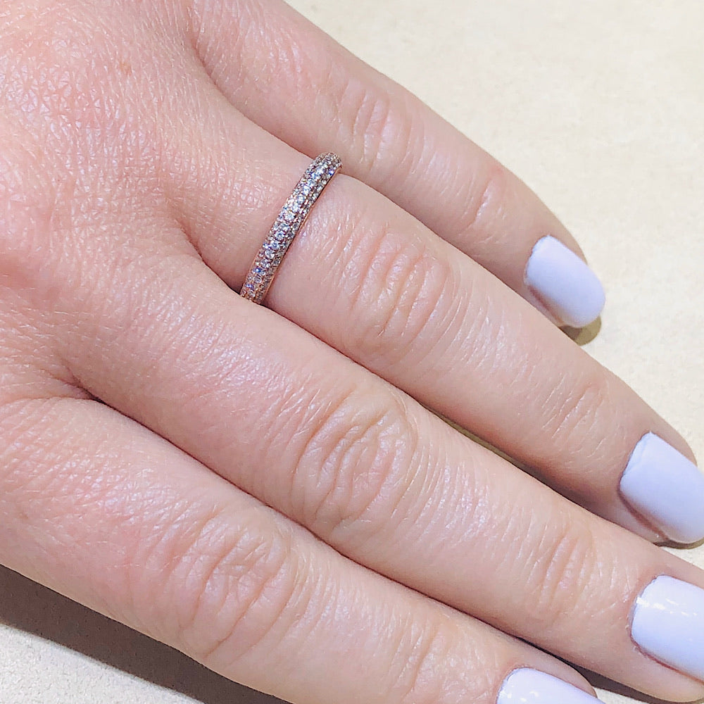 Eternity 7/8 0.57ctw 14Kt Rose Gold Pave Band