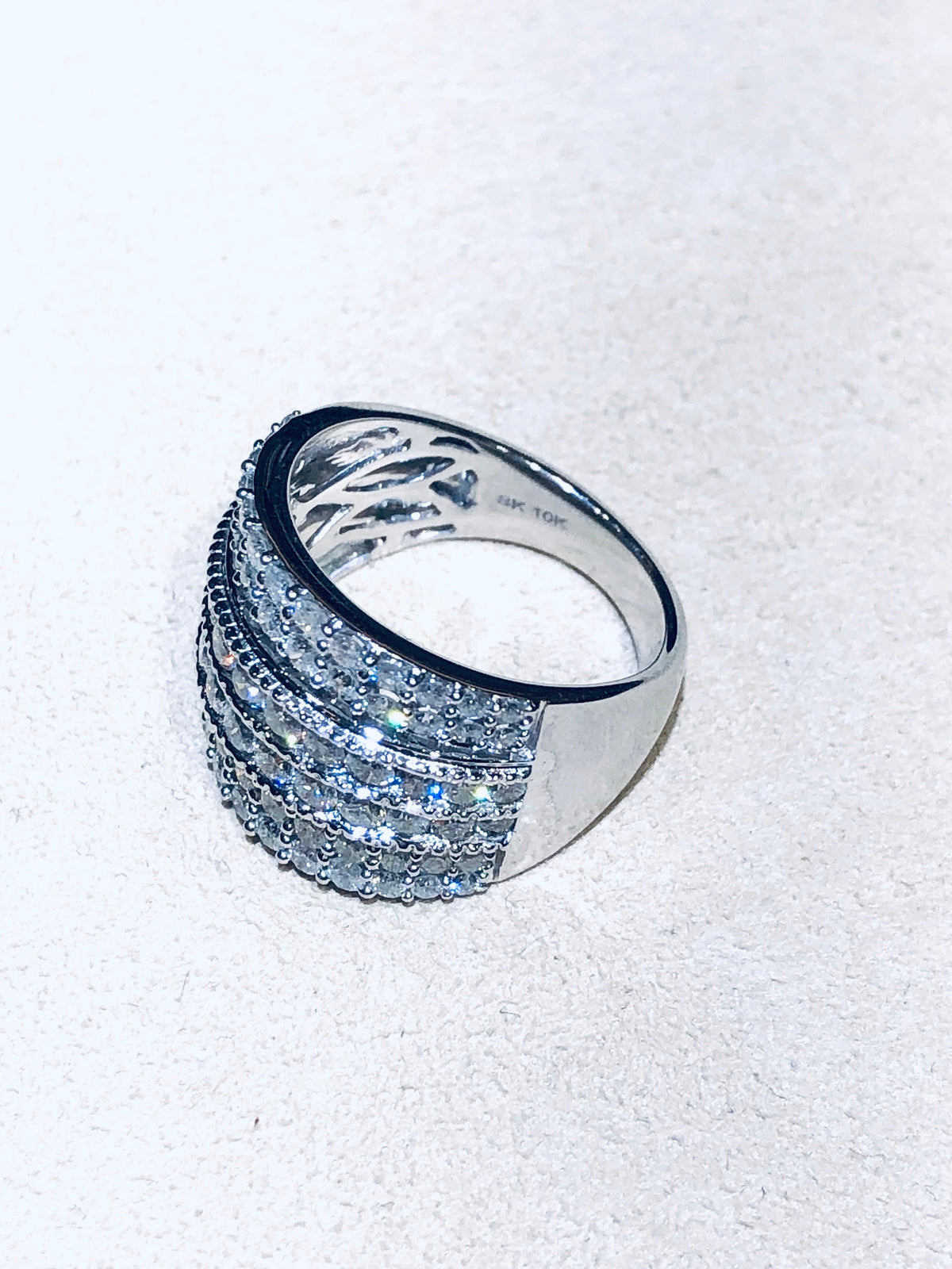 2.00 Ct Wide Diamond Band 10Kt White Gold Ring