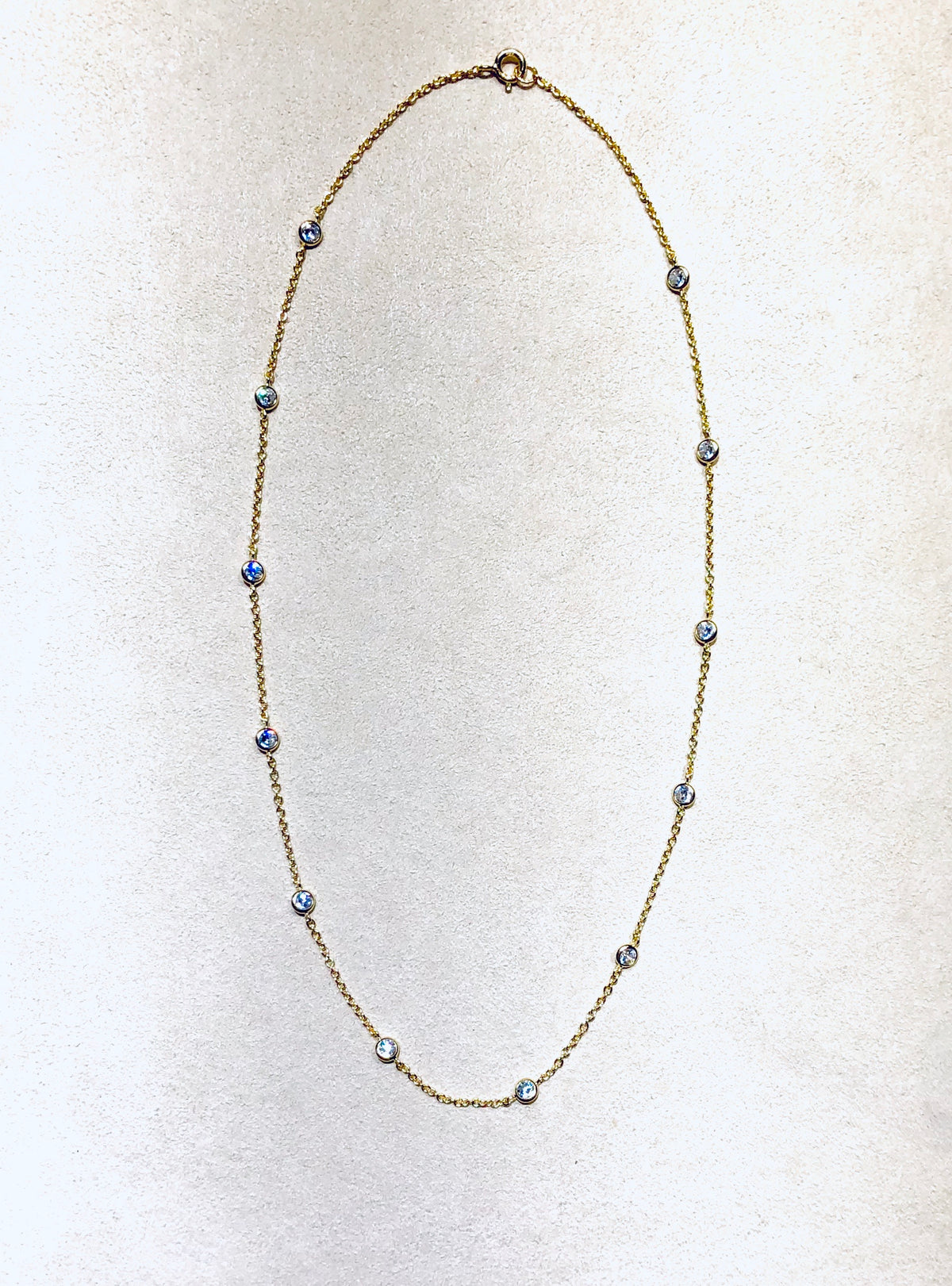 Yellow Gold Vermeil Diamonds by the yard Necklace