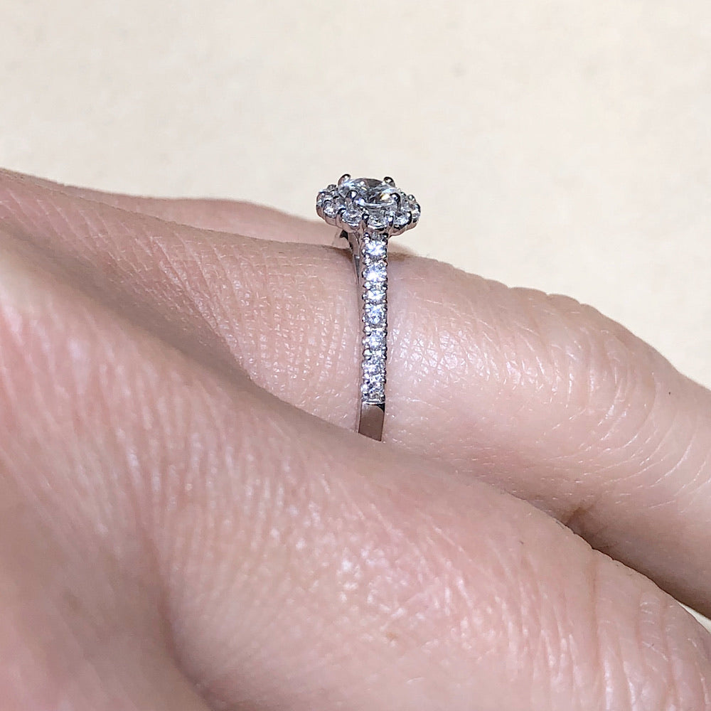 .50 Ctw 14Kt White Gold Diamond Engagement Ring