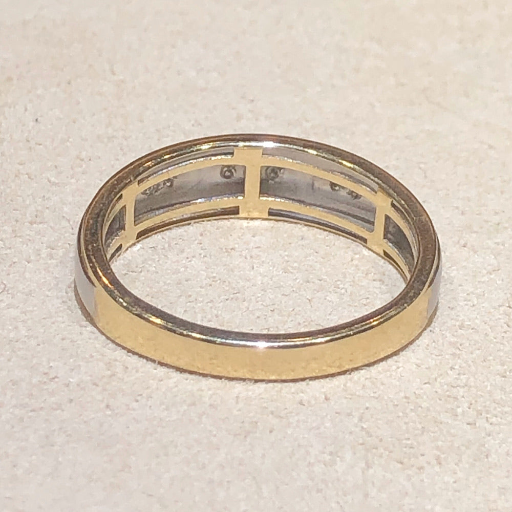 DIAMOND TWO-TONE MENS RING