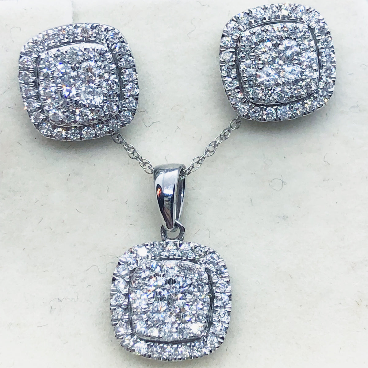 Diamond Earrings & Pendant Set