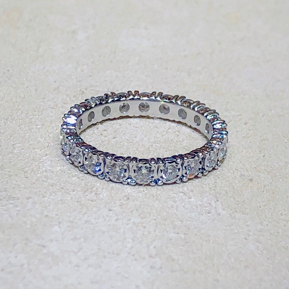 0.61 Ctw 14Kt White Gold Eternity Ring
