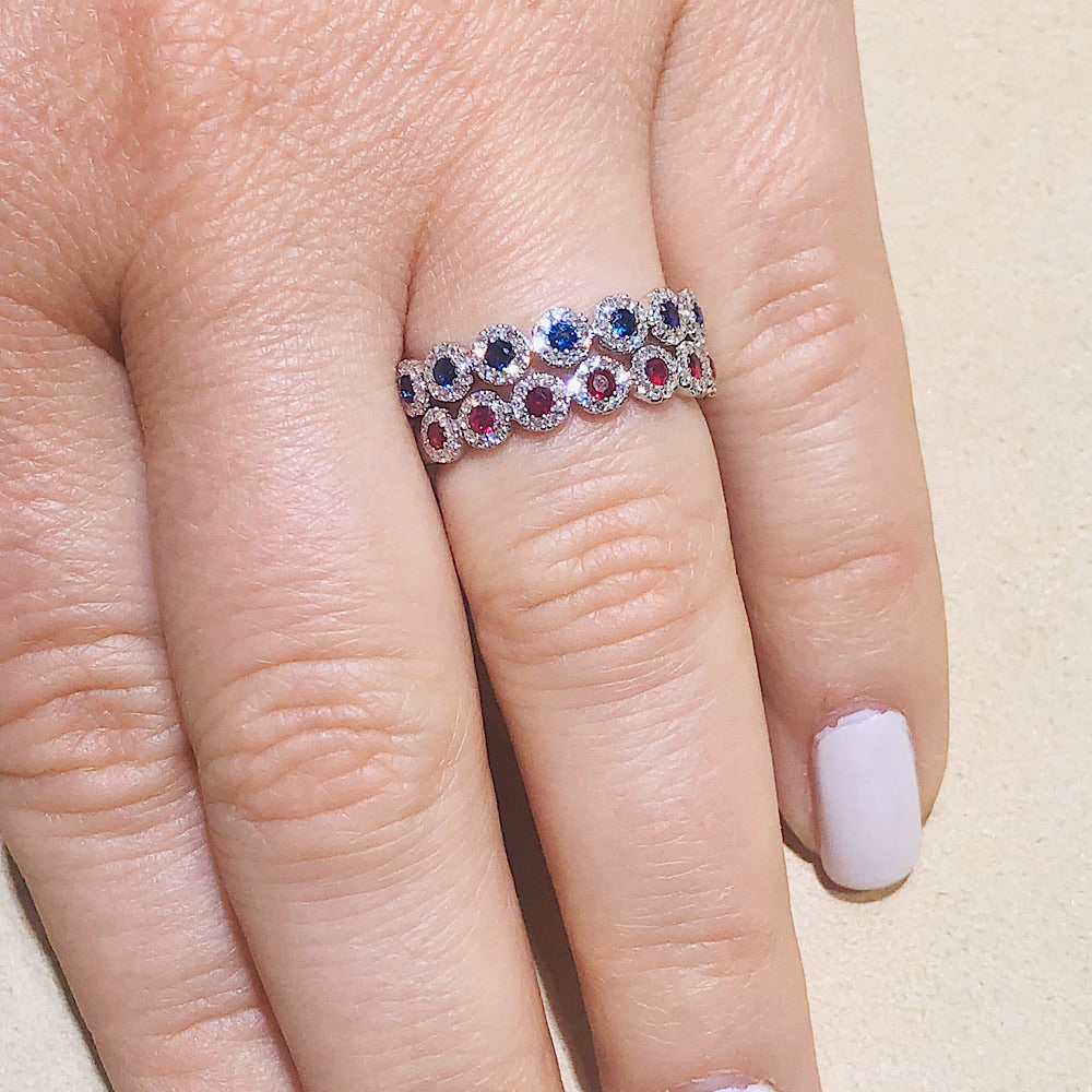 Diamond and Blue Sapphire Ring
