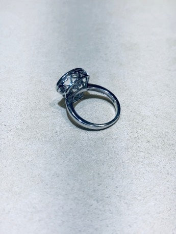 "Dancing Dangling Diamond" Heart Ring