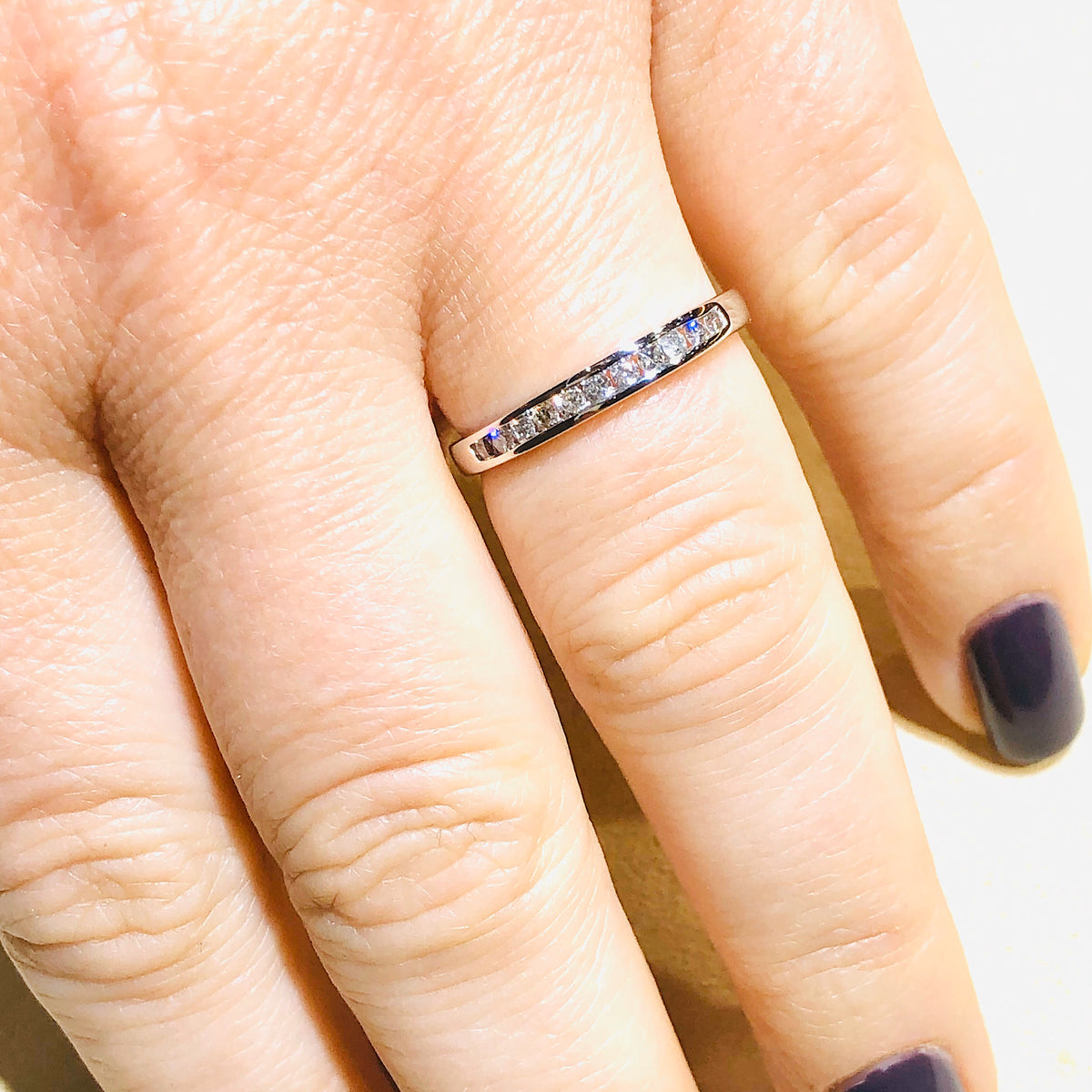 0.25Ctw 11 Channel Diamond set Wedding Band