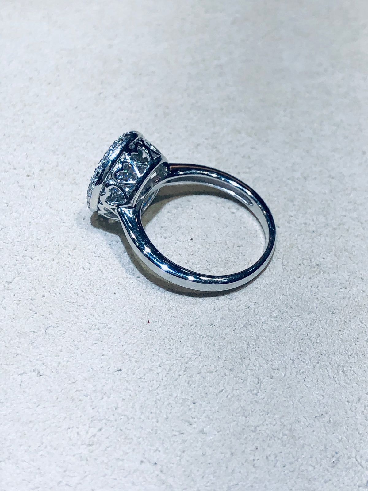 “Dancing Dangling Diamond” Halo Oval Ring