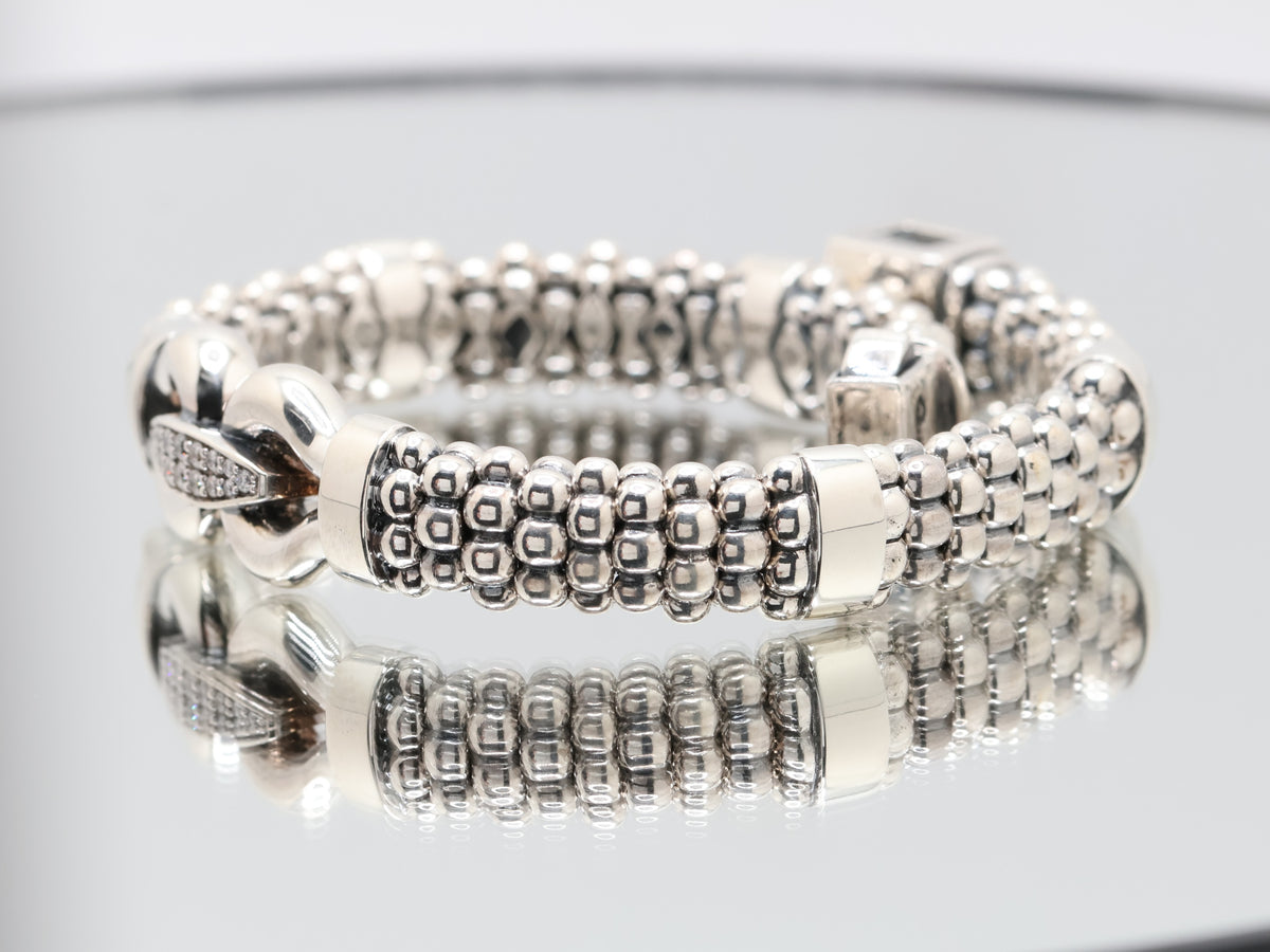 Authentic Lagos Silver Diamond Bracelet