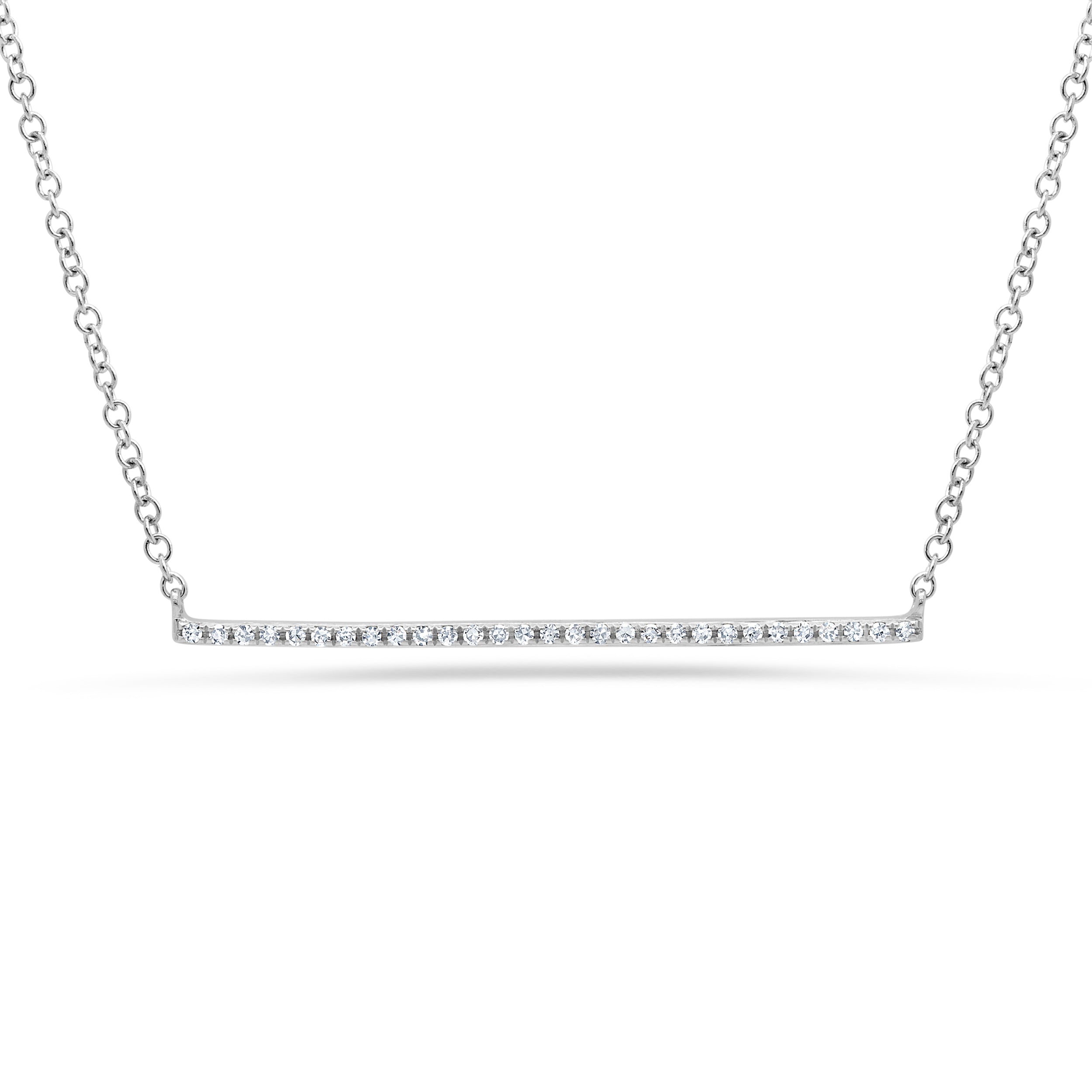 .80 Ctw Diamond & White Gold Bar Necklace