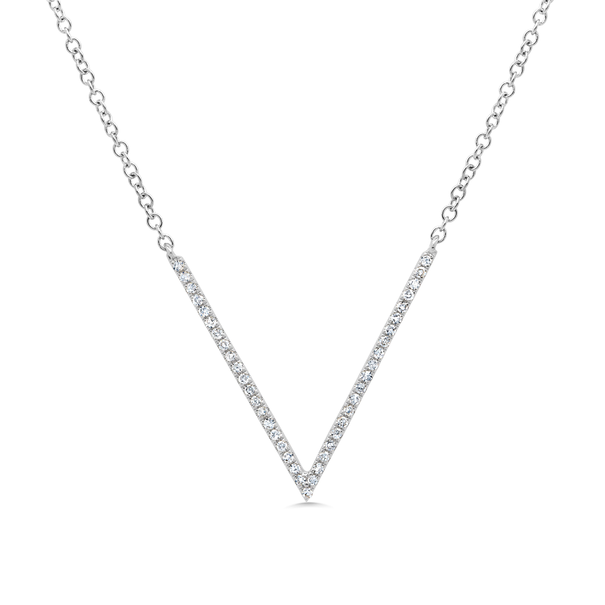 14 Kt Diamond & White Gold Arrow Necklace