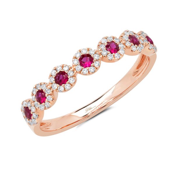 Diamond & Ruby Rose Gold Band