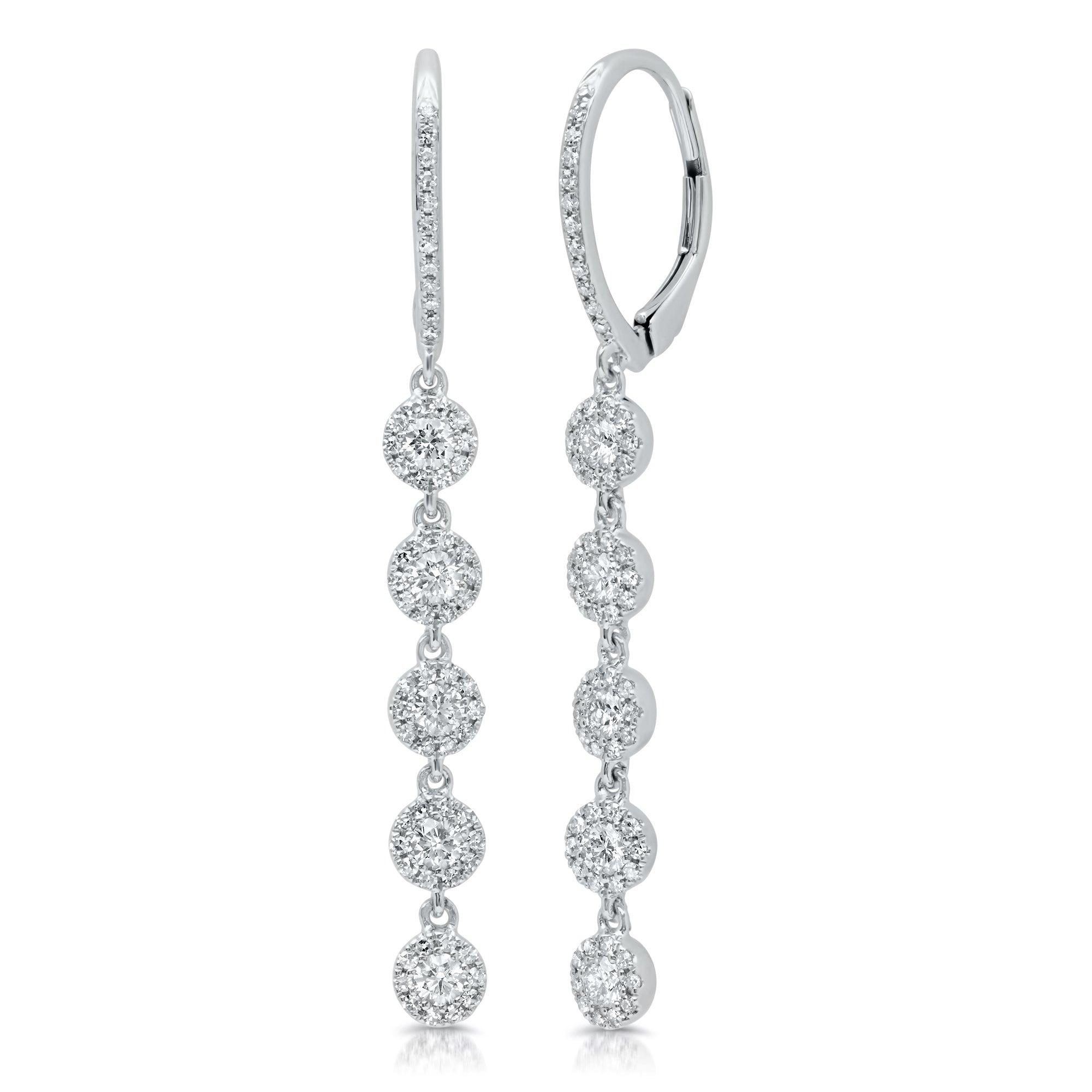 .99 Ctw Diamond & White Gold Drop Earrings