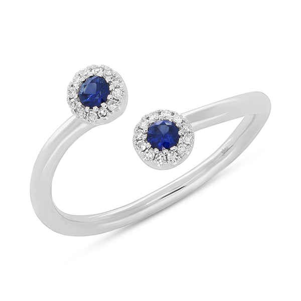 Sapphire & 14 Kt White Gold Ring