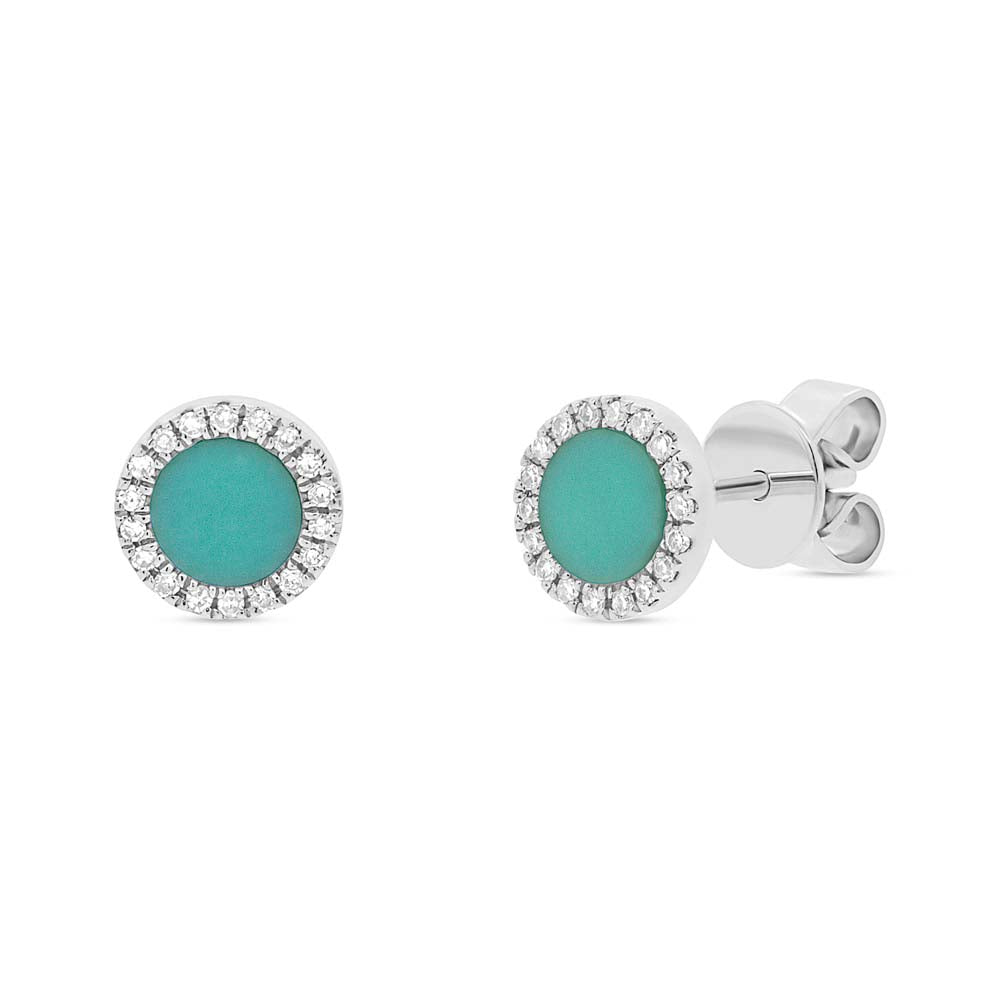 Turquoise & .08 Diamond Studs