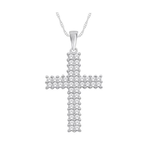 1.00 Ctw Diamond Cross Pendant