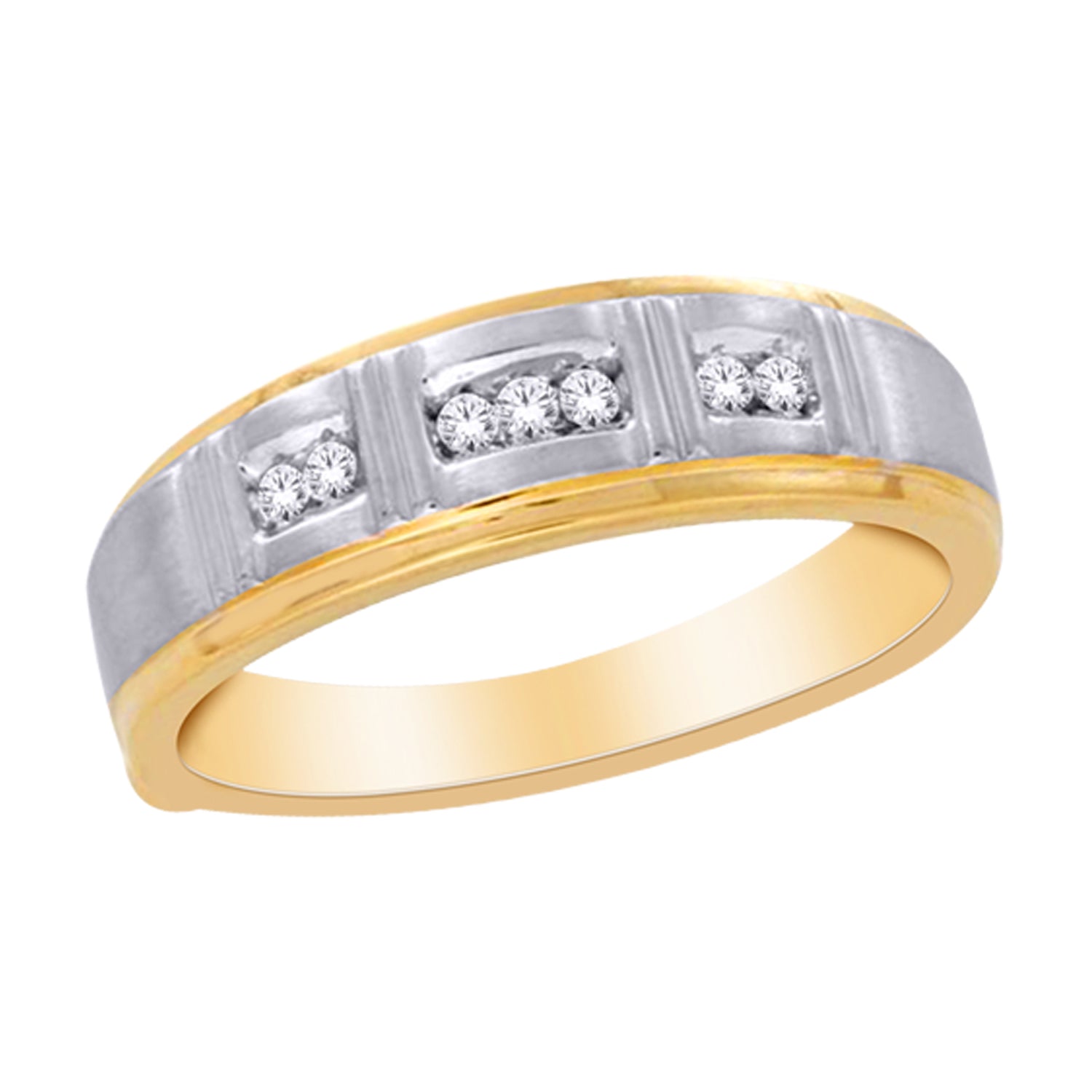 DIAMOND TWO-TONE MENS RING