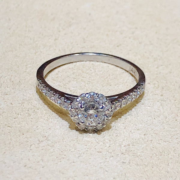 .50 Ctw 14Kt White Gold Diamond Engagement Ring