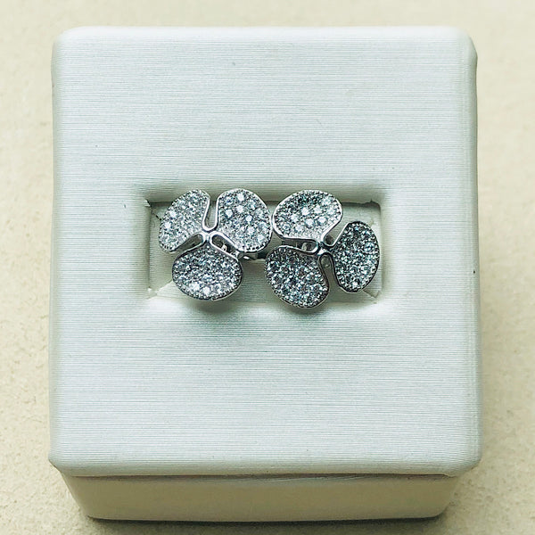 Three Leaf Clover Stud Earrings with Swarovski Crystals