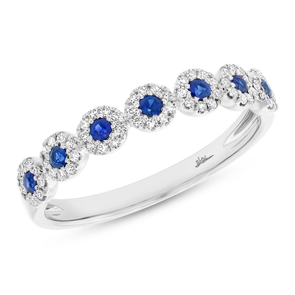 Diamond and Blue Sapphire Ring