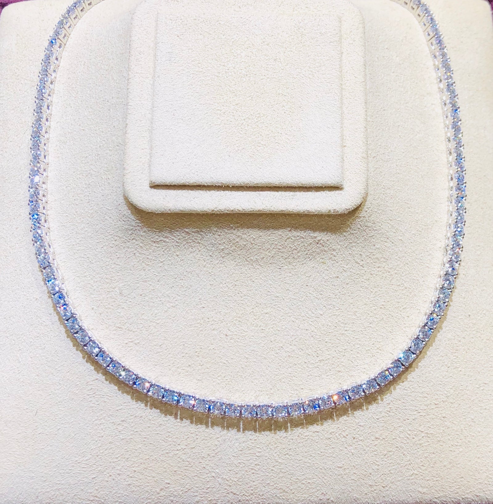White gold tennis necklace with Swarovski crystals – Z Fine Jewelry