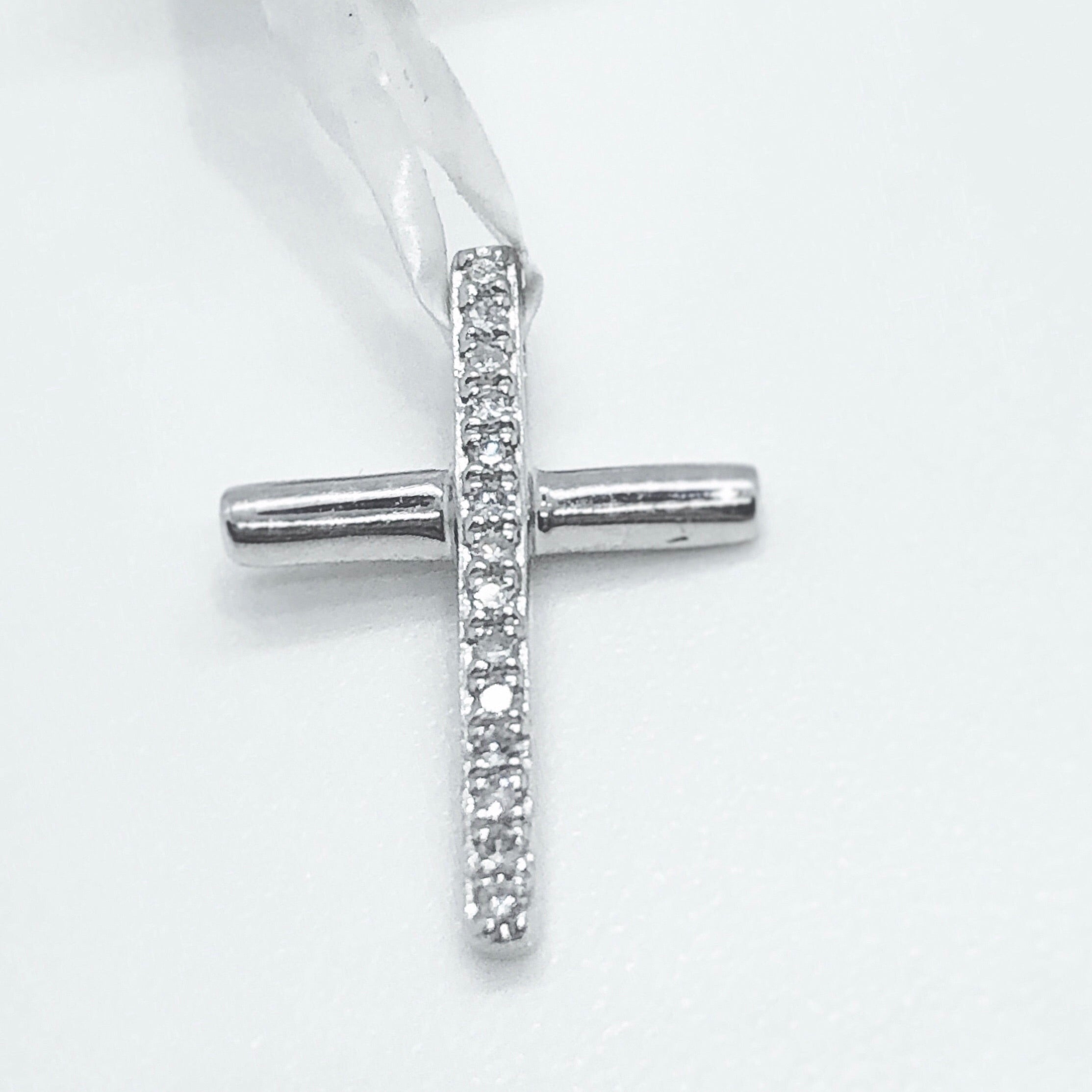 Diamond Baby Cross Pendant .04 CTW 14KT W