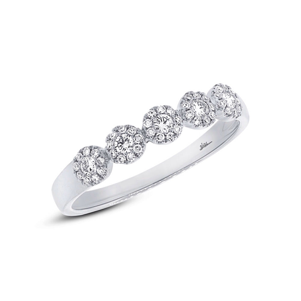 0.57 CTW Diamond Five Flower Cluster Frame Wedding Band